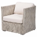 bali & pari Melbourne Natural Rattan Lounge Chair - Handwoven Wicker Armchair with Tuxedo Frame for Living Room, Lounge, or Sun Room
