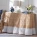 bali & pari Palm Scallop Natural Rattan Console Table - Handwoven Wicker Accent Table, Coastal & Boho Decor, Rectangle 54", Two-Tone White/Natural - Palm-Natural/White Rattan-Console Table