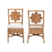 bali & pari Abagale Natural Rattan 2-Piece Dining Chair Set - Handwoven Wicker Accent Side Chair with Floral Back and Removable Cushion, Artisanal Seating for Kitchen or Dining Room - Abagale/Flower-Light Honey Rattan-Cushion-DC