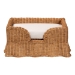 bali & pari Belita Natural Rattan Pet Bed with Scalloped Base - Handwoven Wicker Enclosed Lounge Bed for Dogs or Cats with Removable Cushion, 27.6" - DC1121-Natural Rattan-Cushion-Sm-Pet Bed