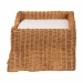 bali & pari Belita Natural Rattan Pet Bed with Scalloped Base - Handwoven Wicker Enclosed Lounge Bed for Dogs or Cats with Removable Cushion, 27.6" - DC1121-Natural Rattan-Cushion-Sm-Pet Bed