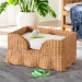 bali & pari Belita Natural Rattan Pet Bed with Scalloped Base - Handwoven Wicker Enclosed Lounge Bed for Dogs or Cats with Removable Cushion, 27.6" - DC1121-Natural Rattan-Cushion-Sm-Pet Bed