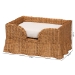 bali & pari Belita Natural Rattan Pet Bed with Scalloped Base - Handwoven Wicker Enclosed Lounge Bed for Dogs or Cats with Removable Cushion, 27.6" - DC1121-Natural Rattan-Cushion-Sm-Pet Bed