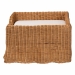 bali & pari Belita Natural Rattan Pet Bed with Scalloped Base - Handwoven Wicker Enclosed Lounge Bed for Dogs or Cats with Removable Cushion, 30.2" - DC1121-Natural Rattan-Lg-Cushion-Pet Bed