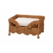 bali & pari Papina Natural Rattan Pet Bed with Scalloped Sides - Handwoven Wicker Enclosed Lounge Bed for Dogs and Cats with Removable Cushion, 25.6"