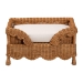 bali & pari Papina Natural Rattan Pet Bed with Scalloped Sides - Handwoven Wicker Enclosed Lounge Bed for Dogs and Cats with Removable Cushion, 25.6" - DC1122-Natural Rattan-Sm-Cushion-Pet Bed