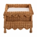 bali & pari Papina Natural Rattan Pet Bed with Scalloped Sides - Handwoven Wicker Enclosed Lounge Bed for Dogs and Cats with Removable Cushion, 25.6" - DC1122-Natural Rattan-Sm-Cushion-Pet Bed