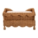 bali & pari Papina Natural Rattan Pet Bed with Scalloped Sides - Handwoven Wicker Enclosed Lounge Bed for Dogs and Cats with Removable Cushion, 25.6" - DC1122-Natural Rattan-Sm-Cushion-Pet Bed