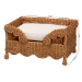 bali & pari Papina Natural Rattan Pet Bed with Scalloped Sides - Handwoven Wicker Enclosed Lounge Bed for Dogs and Cats with Removable Cushion, 25.6" - DC1122-Natural Rattan-Sm-Cushion-Pet Bed