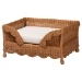 bali & pari Papina Natural Rattan Pet Bed with Scalloped Sides - Handwoven Wicker Enclosed Lounge Bed for Dogs and Cats with Removable Cushion, 31.5"