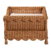 bali & pari Papina Natural Rattan Pet Bed with Scalloped Sides - Handwoven Wicker Enclosed Lounge Bed for Dogs and Cats with Removable Cushion, 31.5" - DC1122-Natural Rattan-Lg-Cushion-Pet Bed