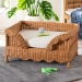 bali & pari Papina Natural Rattan Pet Bed with Scalloped Sides - Handwoven Wicker Enclosed Lounge Bed for Dogs and Cats with Removable Cushion, 31.5" - DC1122-Natural Rattan-Lg-Cushion-Pet Bed