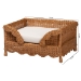 bali & pari Papina Natural Rattan Pet Bed with Scalloped Sides - Handwoven Wicker Enclosed Lounge Bed for Dogs and Cats with Removable Cushion, 31.5" - DC1122-Natural Rattan-Lg-Cushion-Pet Bed