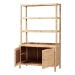 bali & pari Mortis Natural Rattan Open-Shelf Storage Cabinet - 4-Tier Display Shelf with Double Door Base, Coastal Boho Wicker Bookcase or Hutch for Living, Dining Room or Office Organization - Marcelo-Natural-Cabinet-KD-Box