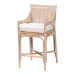 bali & pari Allen Natural Rattan Counter Stool - Handwoven Wicker Stool with Lattice Back and Removable Cushion, Counter Height Seating for Kitchen Island or Lounge