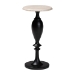 bali & pari Perlita End Table with Marble Stone Top - Sculpted Pedestal Accent Side Table for Living Room or Entryway