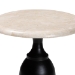 bali & pari Perlita End Table with Marble Stone Top - Sculpted Pedestal Accent Side Table for Living Room or Entryway - J2627-MS-2PCDT-Gry Marble/Blk Wood-ET