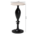 bali & pari Perlita End Table with Marble Stone Top - Sculpted Pedestal Accent Side Table for Living Room or Entryway - J2627-MS-2PCDT-Gry Marble/Blk Wood-ET