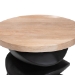 bali & pari Ziva End Table with Petrified Wood Top - Pedestal Accent Side Table for Living Room or Entryway - J2630-2PCDT-Blk/Cream Wood-Blk Wood-ET