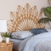 bali & pari Solara Natural Rattan Headboard - Handwoven Wicker Wall-Mount Headboard in Sunburst Shape, Coastal Boho Bedroom Backdrop, Queen - MD39887-Solara-Natural Rattan-Queen-HB