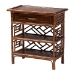 bali & pari Daemyn Marbled Tortoise Natural Rattan Nightstand - Handcrafted Wicker Bedside Table with Drawer and Open Shelving