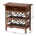 bali & pari Daemyn Marbled Tortoise Natural Rattan Nightstand - Handcrafted Wicker Bedside Table with Drawer and Open Shelving - WS199-Sm-Tortoise Rattan-NS