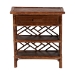 bali & pari Daemyn Marbled Tortoise Natural Rattan Nightstand - Handcrafted Wicker Bedside Table with Drawer and Open Shelving - WS199-Sm-Tortoise Rattan-NS