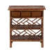 bali & pari Daemyn Marbled Tortoise Natural Rattan Nightstand - Handcrafted Wicker Bedside Table with Drawer and Open Shelving - WS199-Sm-Tortoise Rattan-NS