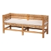 bali & pari Ismael Accent Bench - Handwoven Seagrass Accent Seating with Mahogany Wood Frame, Raised Back Bench for Entryway or Living Room