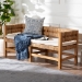 bali & pari Ismael Accent Bench - Handwoven Seagrass Accent Seating with Mahogany Wood Frame, Raised Back Bench for Entryway or Living Room - MD39884-Natural Wooden-Cushion-Bench