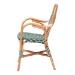 bali & pari Mattie Rattan Bistro Chair - Handwoven Cafe-Style Dining Chair with Curved Arms for Kitchen or Indoor/Outdoor Lounge, Green - Mattie-Rattan-Green/White-Arm-DC