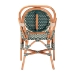 bali & pari Mattie Rattan Bistro Chair - Handwoven Cafe-Style Dining Chair with Curved Arms for Kitchen or Indoor/Outdoor Lounge, Green - Mattie-Rattan-Green/White-Arm-DC