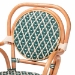 bali & pari Mattie Rattan Bistro Chair - Handwoven Cafe-Style Dining Chair with Curved Arms for Kitchen or Indoor/Outdoor Lounge, Green - Mattie-Rattan-Green/White-Arm-DC