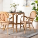 bali & pari Mattie Rattan Bistro Chair - Handwoven Cafe-Style Dining Chair with Curved Arms for Kitchen or Indoor/Outdoor Lounge, Beige - Mattie-Rattan-Beige/White-Arm-DC