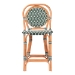 bali & pari Mattie Rattan Bistro Counter Stool - Handwoven Accent Seating with Backrest for Kitchen Island or Indoor/Outdoor Lounge, Green - Mattie-Rattan-Green/White-No Arm-CS