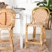 bali & pari Mattie Rattan Bistro Counter Stool - Handwoven Accent Seating with Backrest for Kitchen Island or Indoor/Outdoor Lounge, Beige - Mattie-Rattan-Beige/White-No Arm-CS