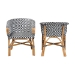 bali & pari Max Rattan Bistro 2-Piece Armchair Set - Handwoven Dining Chair with Curved Back and Sloping Arms For Kitchen or Indoor/Outdoor Lounge - Max-Rattan-Black/White/Natural-Arm-DC