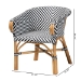 bali & pari Max Rattan Bistro 2-Piece Armchair Set - Handwoven Dining Chair with Curved Back and Sloping Arms For Kitchen or Indoor/Outdoor Lounge - Max-Rattan-Black/White/Natural-Arm-DC