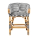 bali & pari Max Rattan Bistro Counter Stool - Handwoven Cafe-Style Accent Seating with Backrest For Kitchen Island or Indoor/Outdoor Lounge - Max-Rattan-Black/White/Natural-Arm-CS