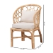 bali & pari Prisca Natural Rattan 2-Piece Dining Chair Set with Bubble Frame - Handwoven Wicker Accent Chair with Round Back and Removable Cushions for Kitchen or Dining Room - Ariel-Light Honey Rattan-Cushion-DC