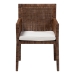 bali & pari Karis Rattan Dining Chair with Cushion - Handwoven Wicker Armchair with Mahogany Wood Frame, Coastal Boho Style Indoor Seating, Antique Coffee - Karis-Coffee Antique-DC