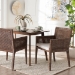 bali & pari Karis Rattan Dining Chair with Cushion - Handwoven Wicker Armchair with Mahogany Wood Frame, Coastal Boho Style Indoor Seating, Antique Coffee - Karis-Coffee Antique-DC