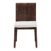 bali & pari Sofia Rattan Dining Chair with Cushion - Handwoven Wicker Side Chair with Mahogany Wood Frame, Coastal Boho Style Indoor Seating, Antique Coffee - Sofia-Coffee Antique-DC