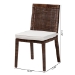 bali & pari Sofia Rattan Dining Chair with Cushion - Handwoven Wicker Side Chair with Mahogany Wood Frame, Coastal Boho Style Indoor Seating, Antique Coffee - Sofia-Coffee Antique-DC