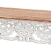 Baxton Studio Riquin Distressed Wood Console Table - Carved Wood Accent Table with Floral Motif and Two-Tone Finishing - JY25B006-White/Natural-Wooden-Console Table