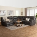 Baxton Studio Mistral 6-Piece Reclining Sectional Sofa with Left-facing Chaise Lounge - Suede Upholstered Modular Sectional with Storage - 99170-J458 Gray-SF