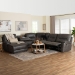 Baxton Studio Mistral 6-Piece Reclining Sectional Sofa with Left-facing Chaise Lounge - Suede Upholstered Modular Sectional with Storage - 99170-J458 Gray-SF