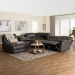 Baxton Studio Mistral 6-Piece Reclining Sectional Sofa with Left-facing Chaise Lounge - Suede Upholstered Modular Sectional with Storage - 99170-J458 Gray-SF
