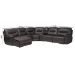Baxton Studio Mistral 6-Piece Reclining Sectional Sofa with Left-facing Chaise Lounge - Suede Upholstered Modular Sectional with Storage - 99170-J458 Gray-SF