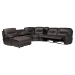 Baxton Studio Mistral 6-Piece Reclining Sectional Sofa with Left-facing Chaise Lounge - Suede Upholstered Modular Sectional with Storage - 99170-J458 Gray-SF